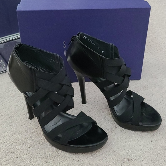 Start Weitzman Black Elastic Heels - Picture 2 of 7